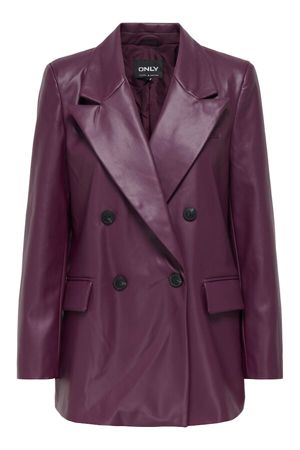 Only Blazer trespassado de couro vegano rosa