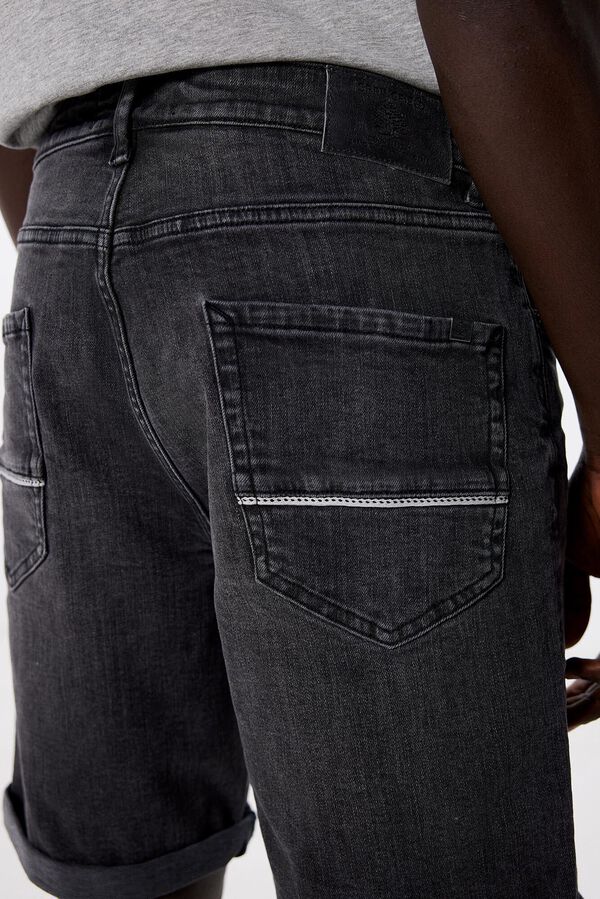 Springfield Bermuda denim slim preto  cinzento