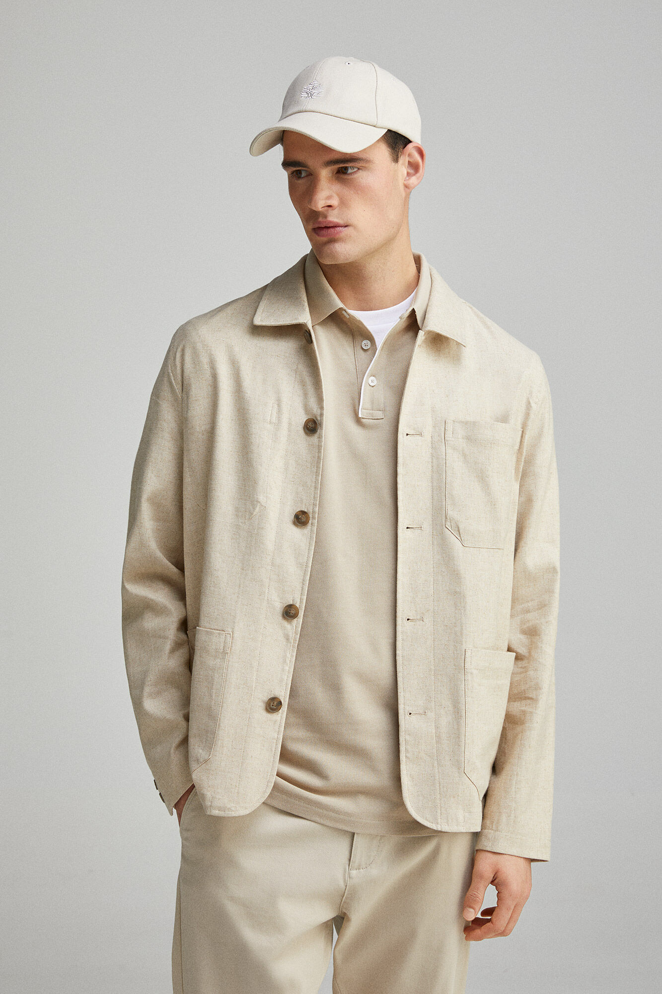 Springfield Sobrecamisa lino- algod&oacute;n