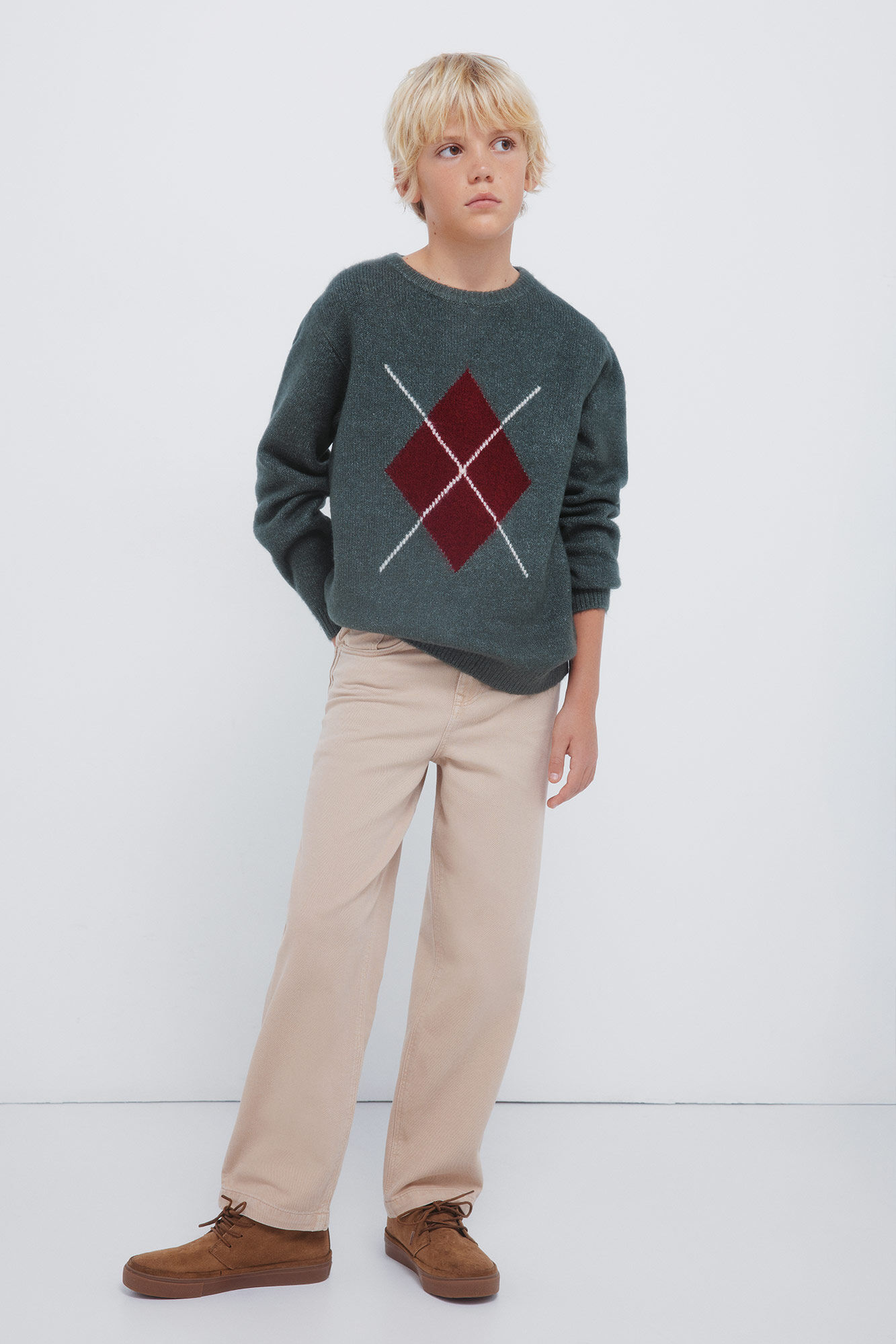 Springfield Kids Jersey rombos caqui ni&ntilde;o