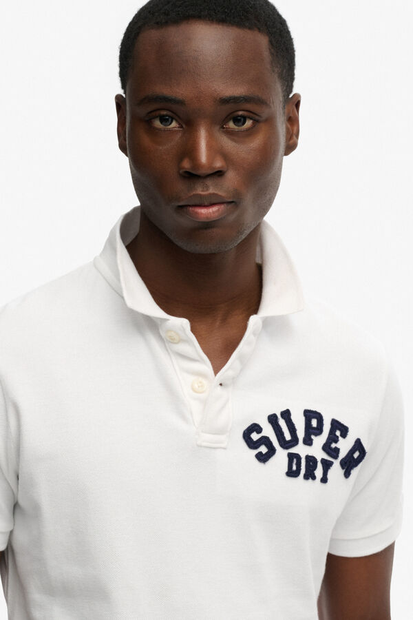 Superdry Polo de piqu&eacute; manga curta branco
