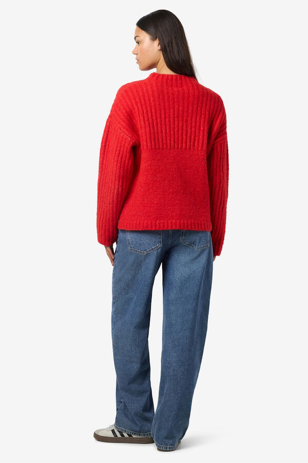 Noisy May jersey cuello redondo rojo