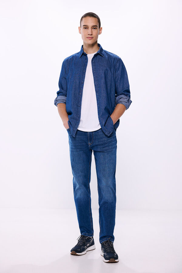 Springfield Camisa de ganga azul