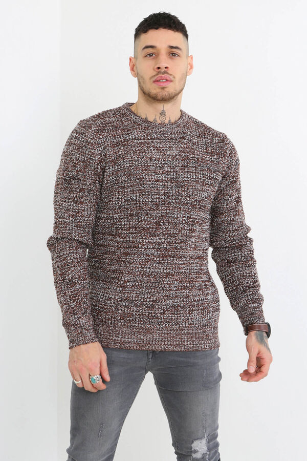 Brave Soul Camisola jaspeada cru