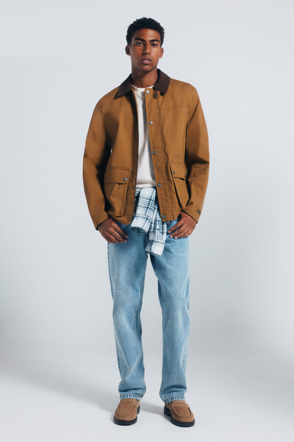 Springfield Parka corta cuello pana amarillo