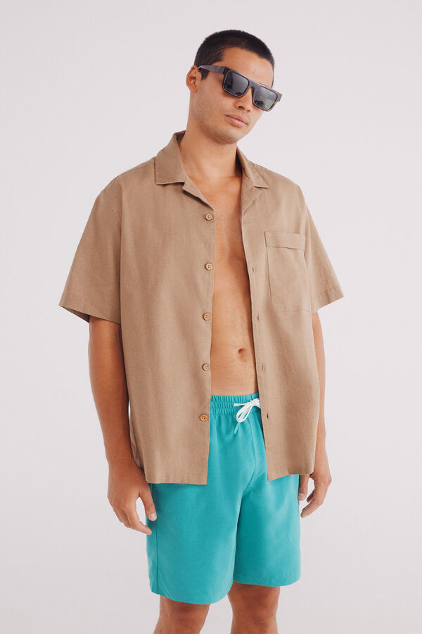 Springfield Maiô liso com logo Springfield verde