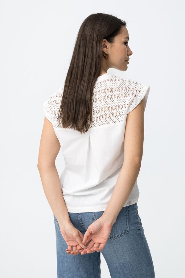 Tiffosi Camiseta com renda branco