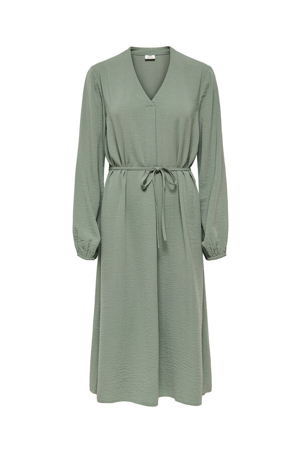 JDY Vestido midi manga larga verde