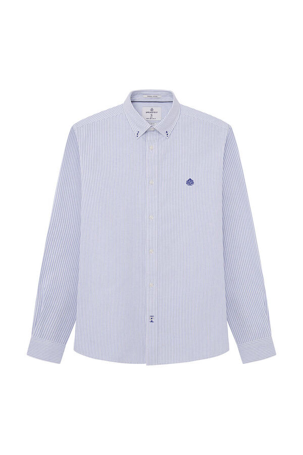 Springfield Camisa polo oxford riscas azul