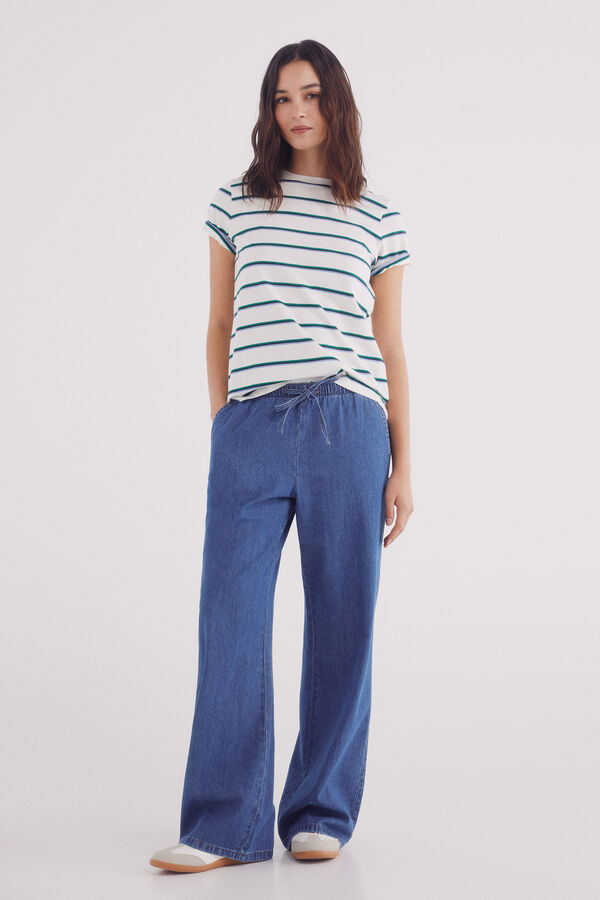 Springfield Camiseta algod&oacute;n botones hombro blanco