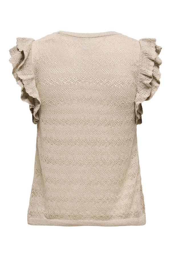 Only Camiseta de punto glitter gris