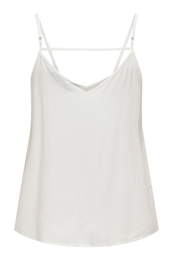 Only Top com al&ccedil;a fina branco