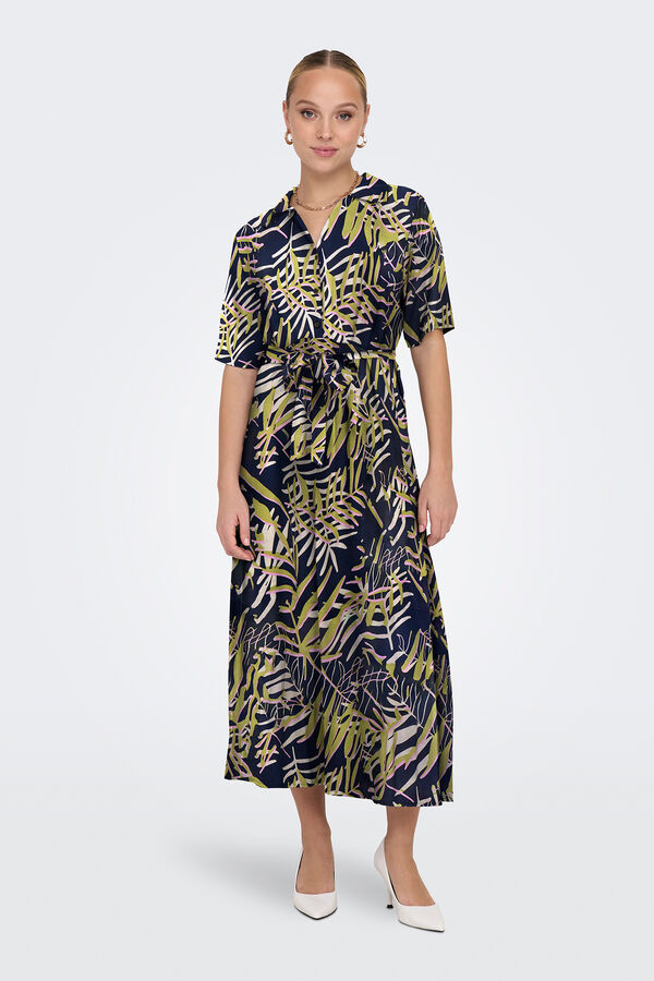 JDY Vestido midi camisero estampado