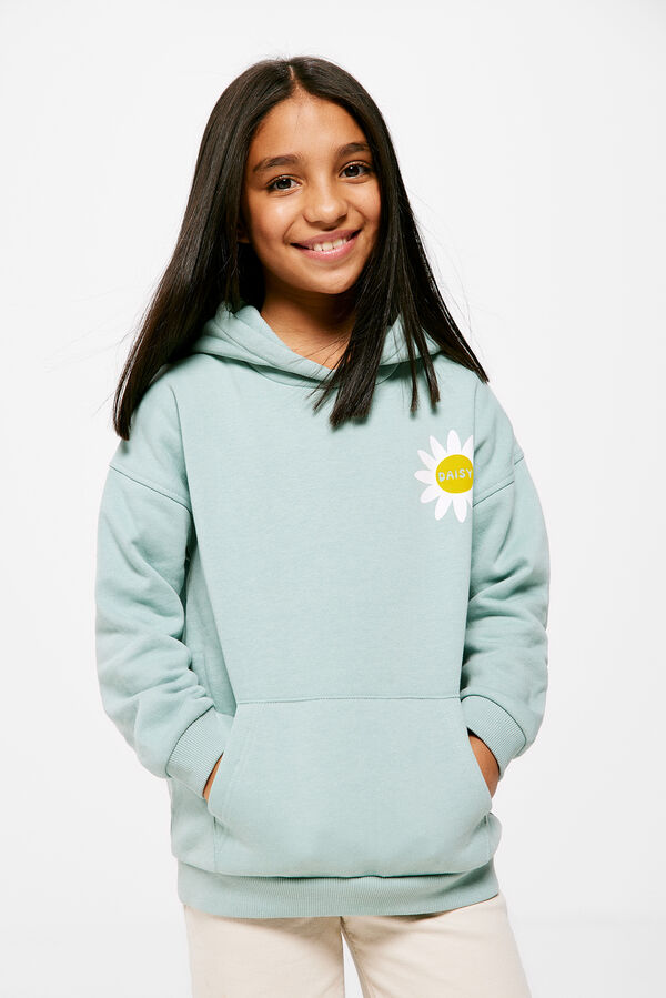 Springfield Kids Sudadera capucha flor ni&ntilde;a verde