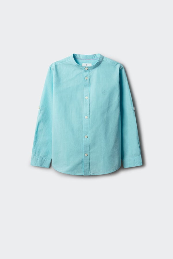 Springfield Kids Camisa cotton slub ni&ntilde;o turquesa