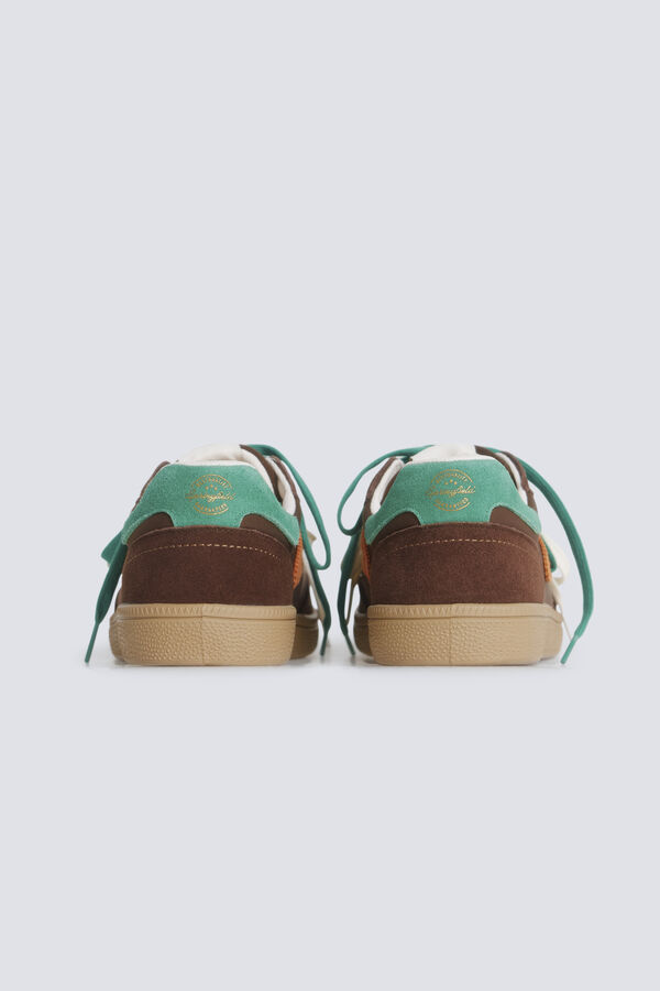 Springfield Zapatilla piel color retro marr&oacute;n
