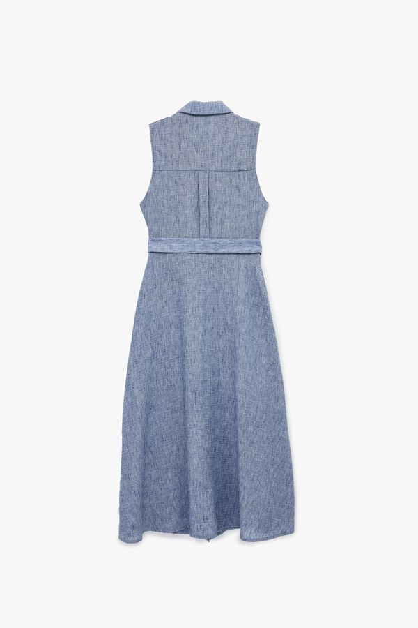 Koton Vestido midi camiseiro azul