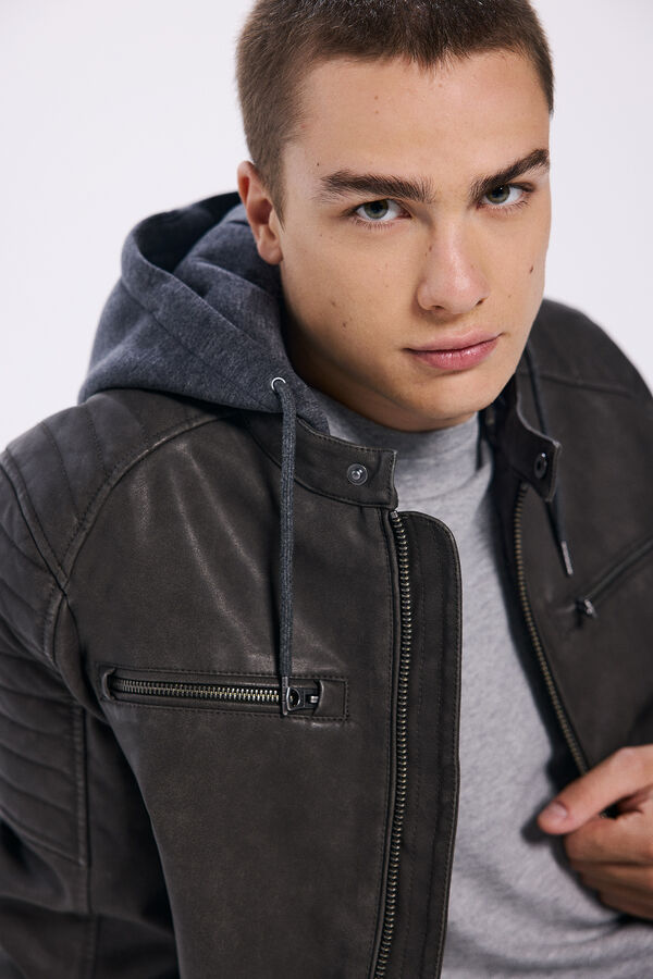 Springfield Blus&atilde;o efeito pele capuz cru