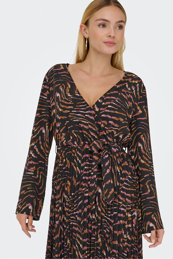 JDY Vestido curto plissado preto