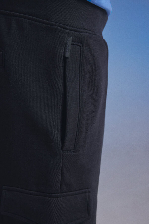 Springfield Bermuda de felpa cargo Pedri x Springfield negro