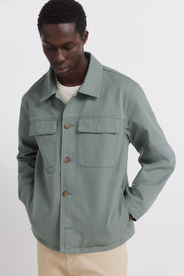 Springfield Sobrecamisa algod&oacute;n overshirt fit verde