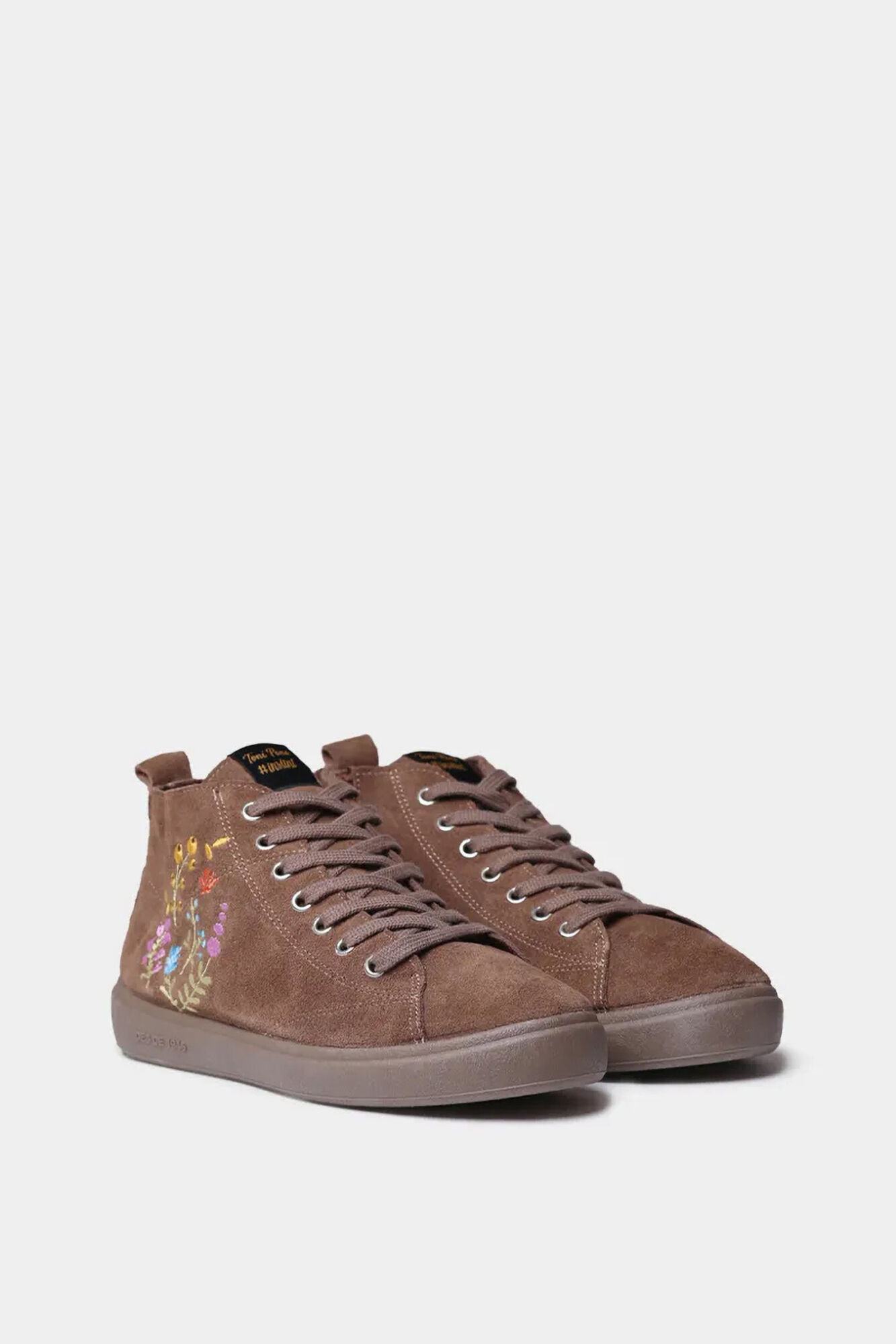 Toni Pons Sapatilha abotinada com detalhes florais