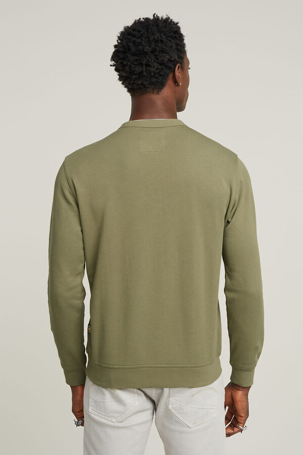 G-STAR Sweatshirt com logo e manga comprida verde