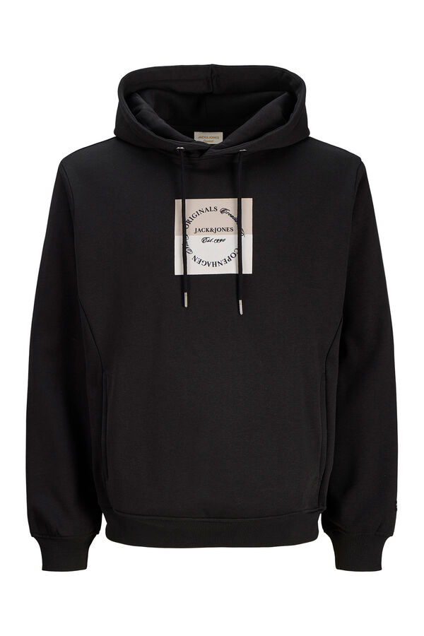 Jack & Jones Sweatshirt com capuz estampado preto