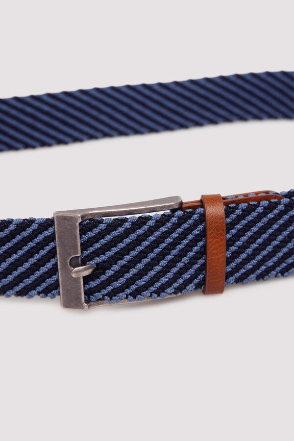 Springfield Cintur&oacute;n trenzado bicolor azul
