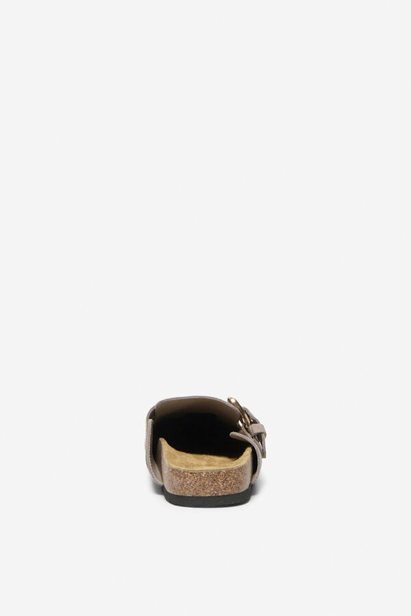 Only Zueco de piel beige