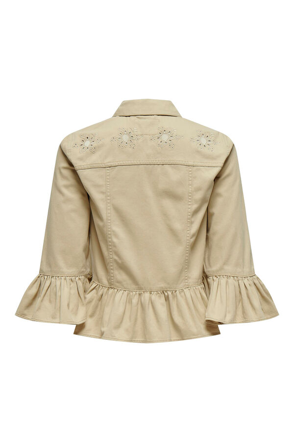 Only Chaqueta volantes beige