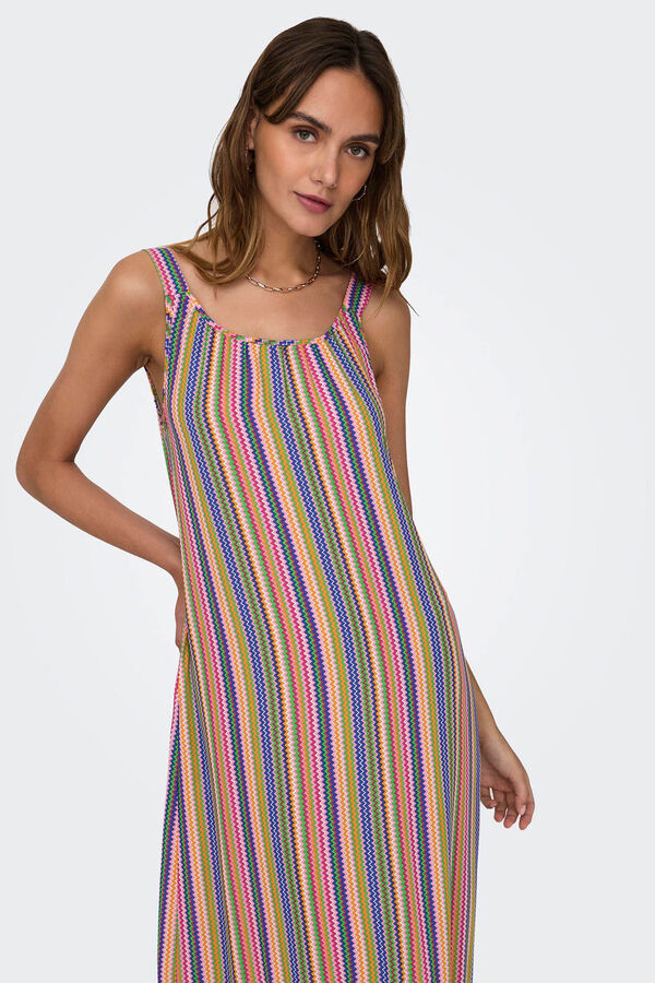 Only Langes Kleid ohne &Auml;rmel rosa