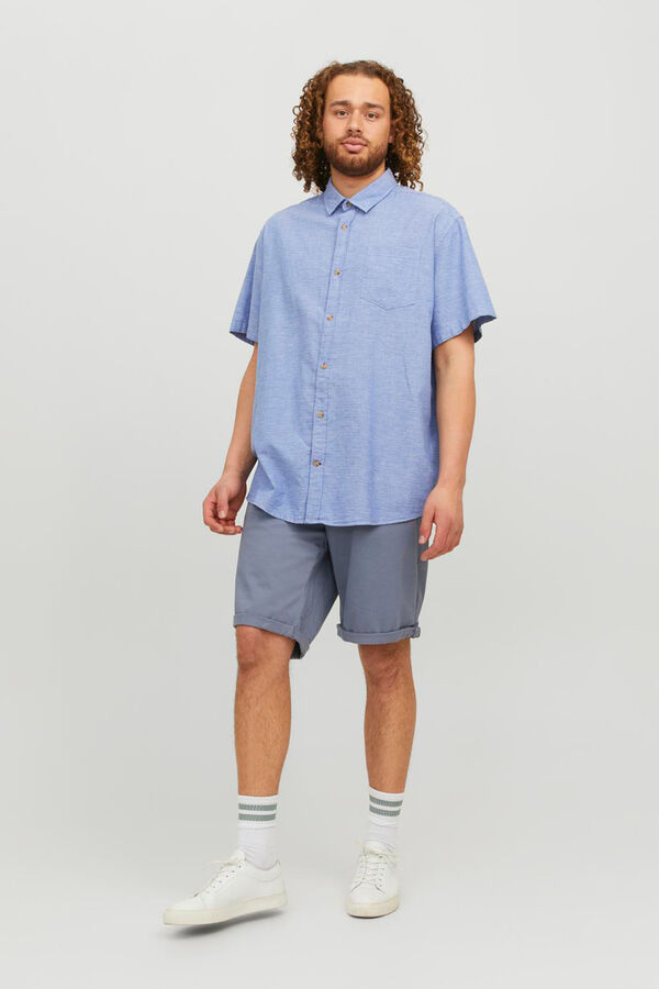 Jack & Jones PLUS Camisa com gola mao azul