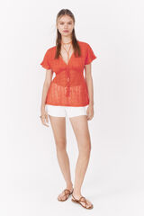 La Vecina Rubia Blusa estrutura borgonha