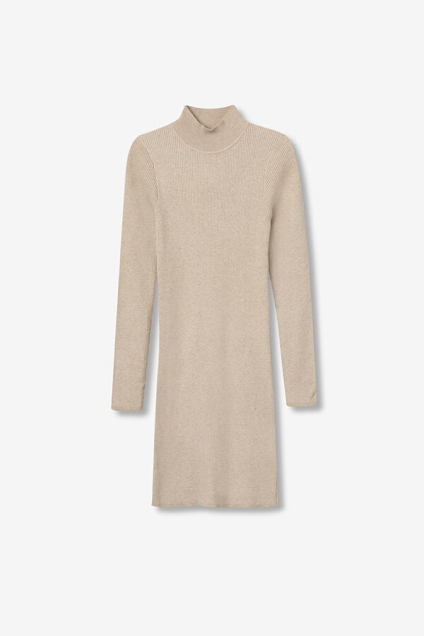 Tiffosi Young Vestido canelado super slim fit bege