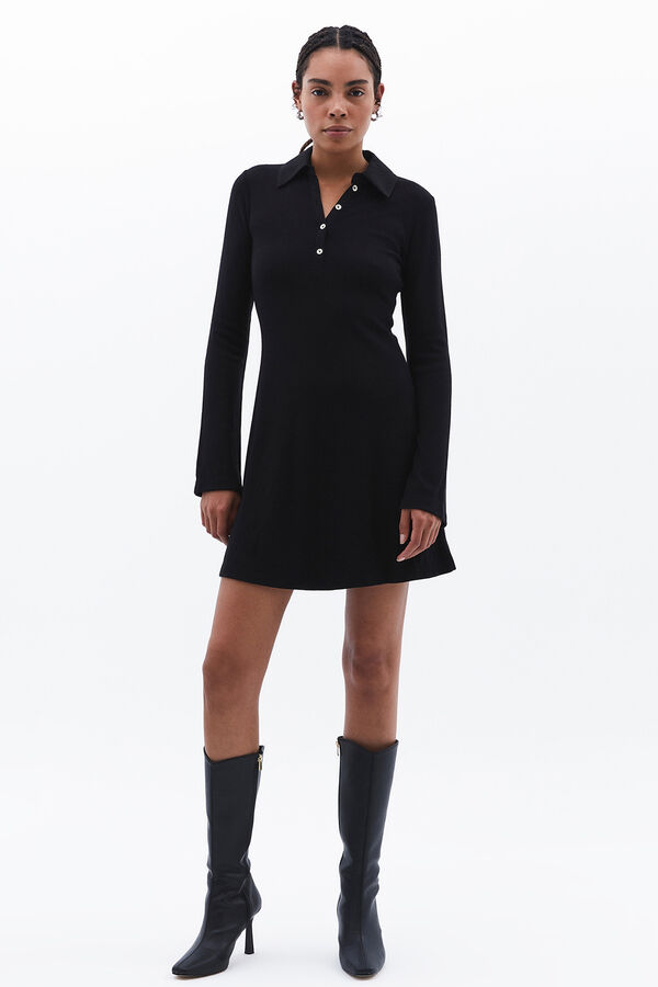 Oxxo Vestido mini botones negro