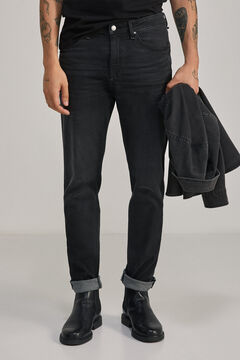 Springfield Jeans slim leves preto lavado mix cinza