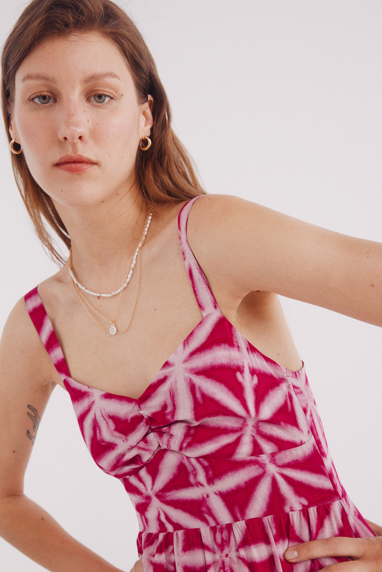 Springfield Vestido midi com estampado tropical