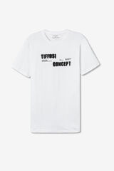 Tiffosi Camiseta Estampado Frontal con Relieve blanco