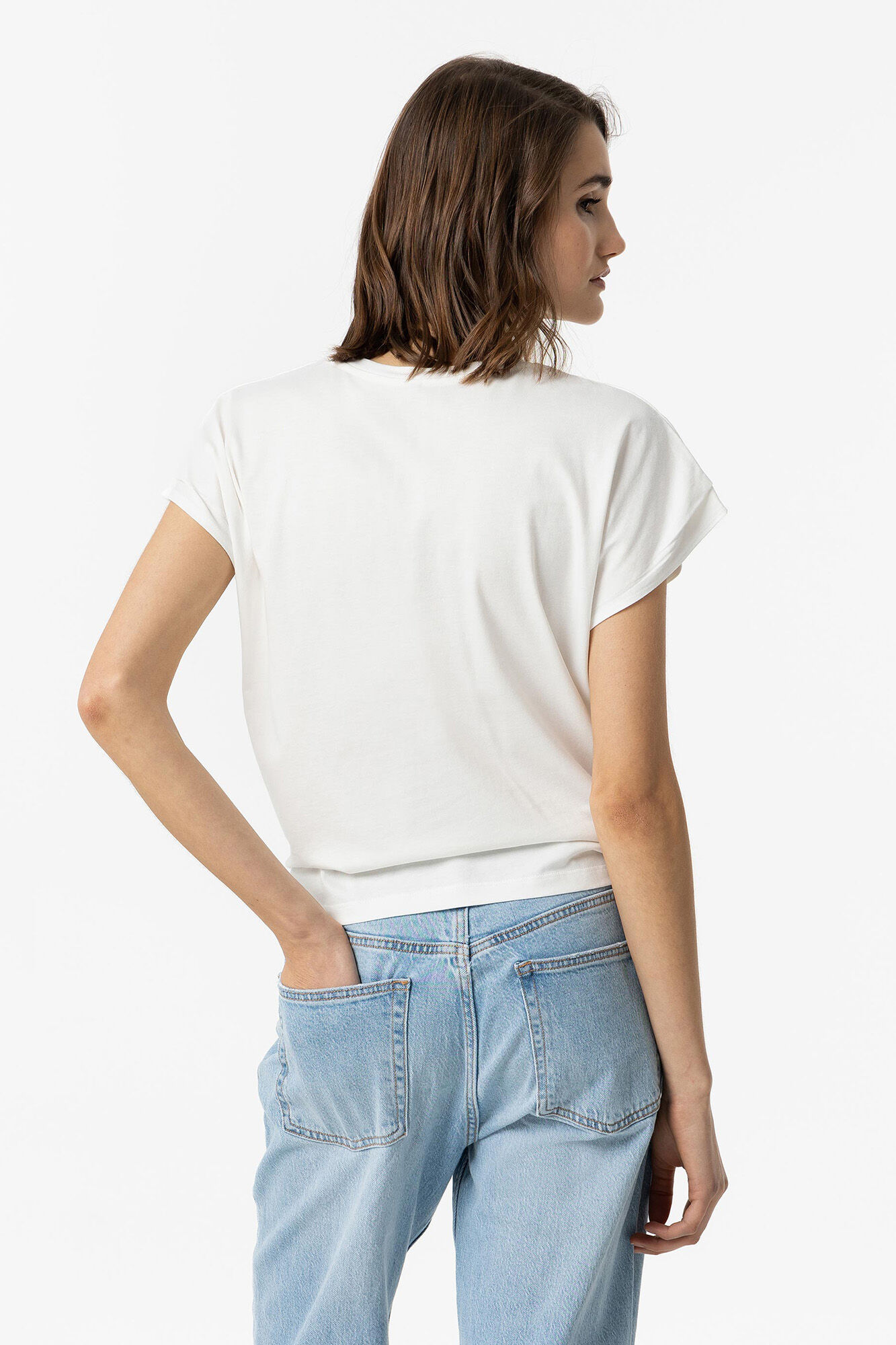 Tiffosi Camiseta con Texto y Nudo