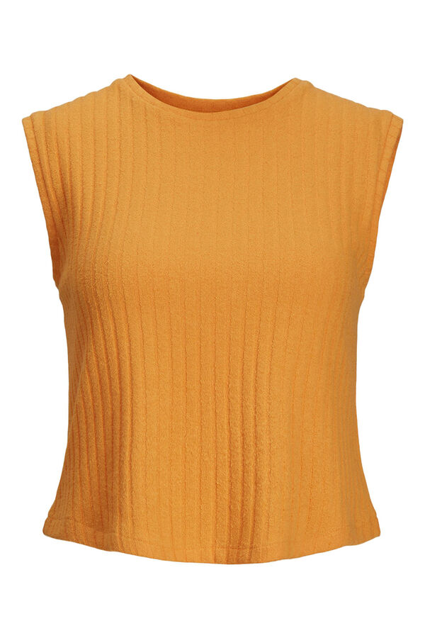 Jack & Jones T-shirt canelada de manga cava vermelho