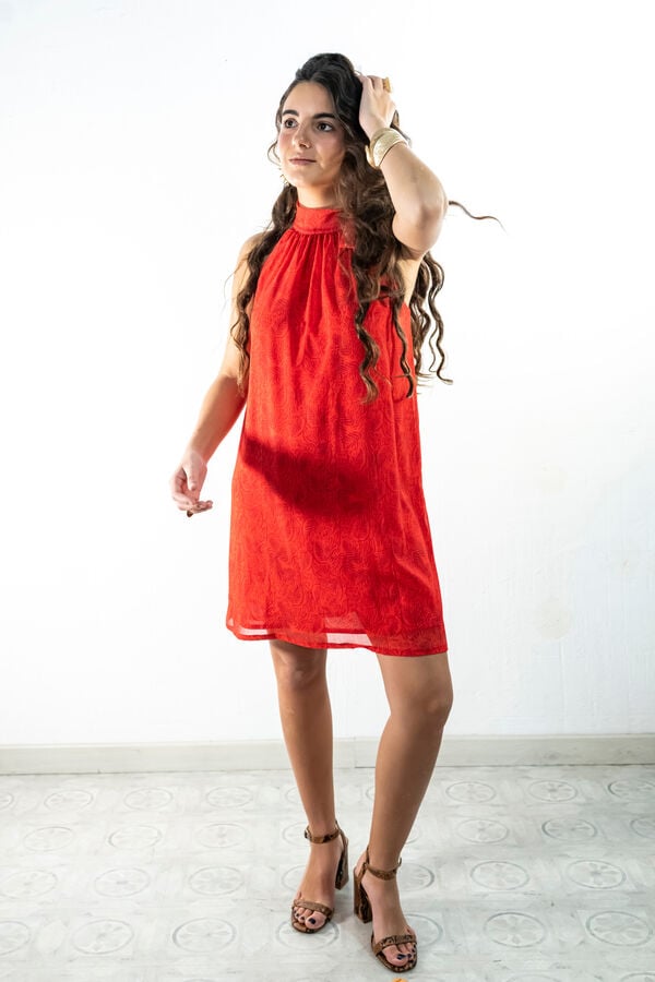 Cul Sac Vestido curto gola halter castanho