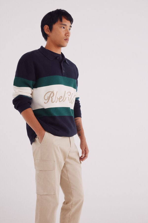Springfield Pantal&oacute;n cargo slim fit beige