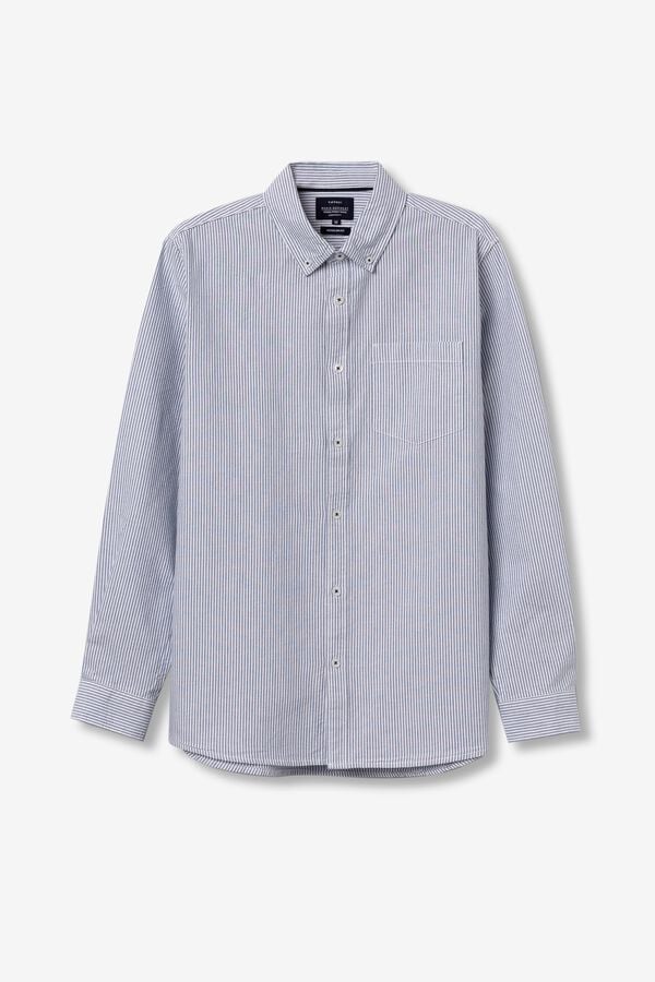 Tiffosi Camisa Oxford Riscas Regular Fit azul