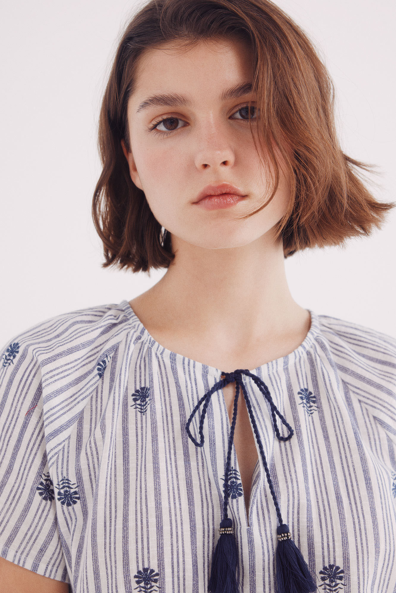 Springfield Blusa rayas bordados