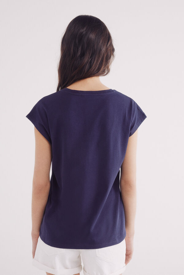 Springfield T-shirt ombros crochet azul