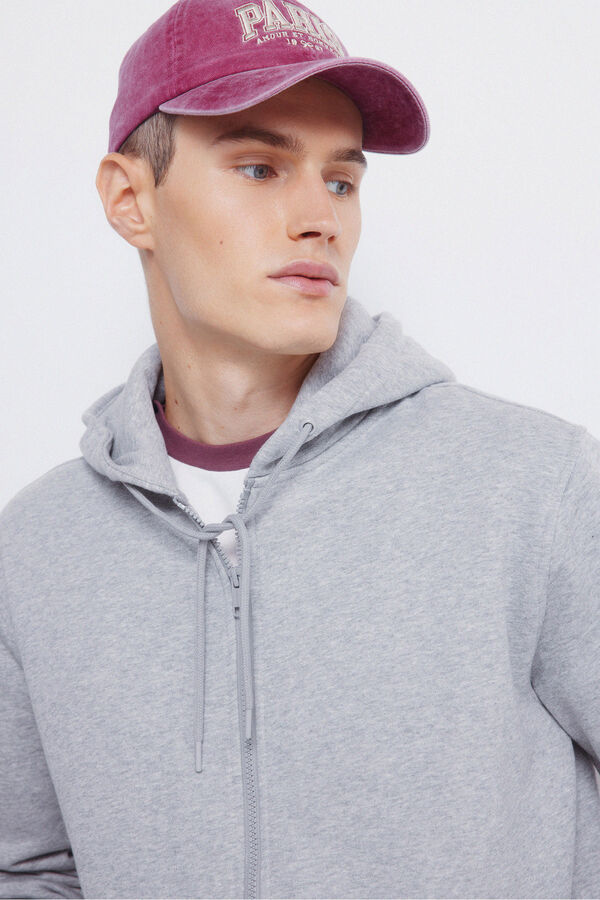 Springfield Sudadera capucha cremallera gris