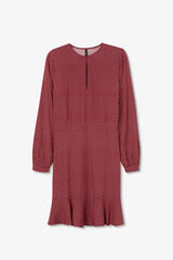 Tiffosi Vestido Estampado con Volantes rojo