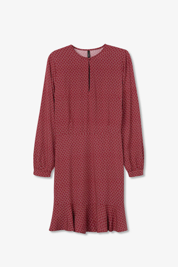 Tiffosi Vestido Estampado con Volantes rojo