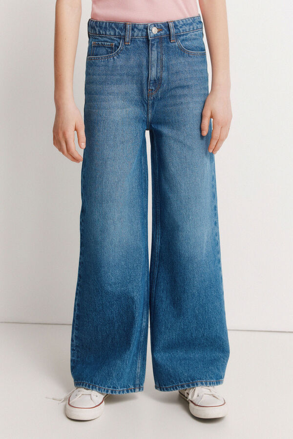 Springfield Kids Jeans culotte para menina azul